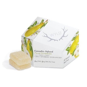 Wyld - Multipack of 10, Wyld Pear 1:1 THC:CBG (100mg THC:100mg CBG) Soft Chews