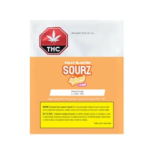 SOURZ by Spinach - Multipack of 10, Fully Blasted Peach Orange 1:1 THC | CBD 1 x 10mg Soft Chews