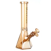 10" Electroplated 5mm Hexagon Glass Beaker Bong - Champagne Gold