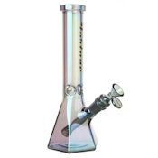 10" Electroplated 5mm Hexagon Glass Beaker Bong - Aqua Iridescent