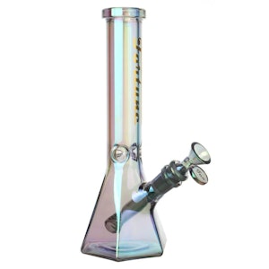Fortune Glass - 10" Fortune Glass Electroplated 5mm Hexagon Glass Beaker Bong - Aqua Iridescent