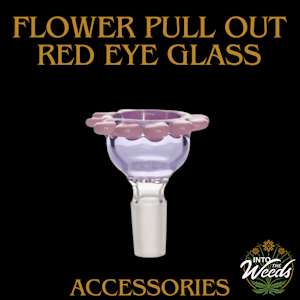 Red Eye Glass  - 14mm Flower Pull-Out - Pink
