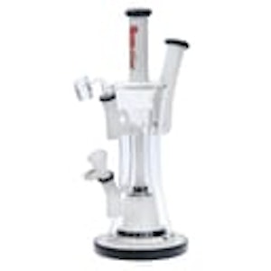 Hoss Glass - 12" Hoss Two-Tone Double Bubbler - Black