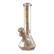 10" Geometric Hexagon Electroplated Glass Bong - Champagne Gold