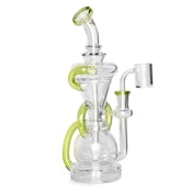10" Crystal Glide Triple Uptake Dual Chamber Recycler - Lime Green