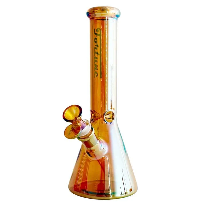 Fortune Glass - 10" Fortune Glass Electroplated 5mm Glass Beaker Bong - Brown Main Image