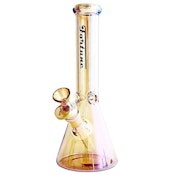 10" Electroplated 5mm Glass Beaker Bong - Light Brown