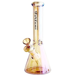 Fortune Glass - 10" Fortune Glass Electroplated 5mm Glass Beaker Bong - Light Brown