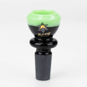Nice Glass - 14mm Black & Colour Cup Bowl - Milk Green