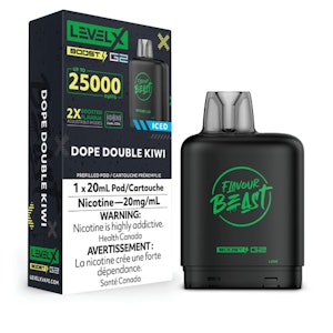 Level X Boost Pod - Dope Double Kiwi - 25K Puffs - 20mg/mL
