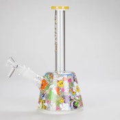 Lab Flower Glass Beaker Bong - 9"