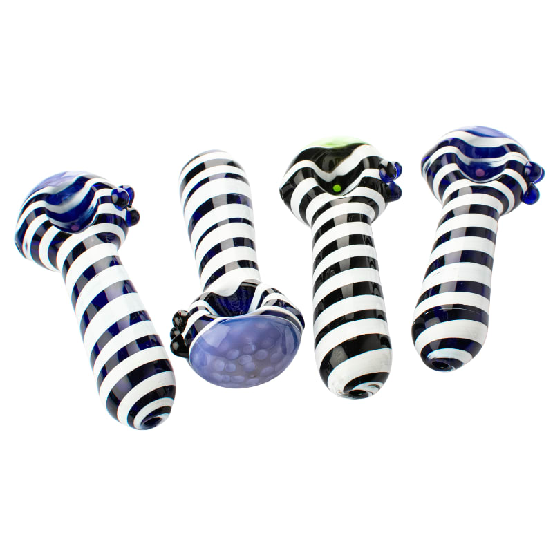OG Original Zebra Stripe Glass Hand Pipe / 4 inches