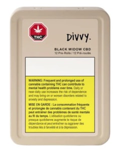 DIVVY - DIVVY : Black Widow CBD 12 x .35g pre-rolls