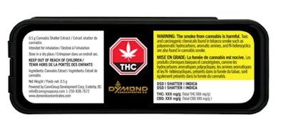 DYMOND CONCENTRATES : DSD (Dos-Si-Dos) Indica Shatter  1g