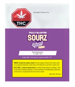SOURZ by SPINACH - SPINACH : Fully Blasted Peach Passionfruit 1:1 CBN:THC Chew