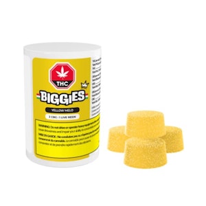 BIGGIES - YELLOW MELLOW 1:2 THC:CBG LIVE RESIN GUMMIES - 4X6G