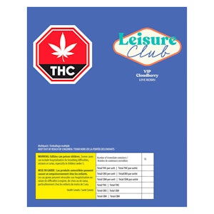 Leisure Club VIP - Leisure Club CloudBerry Live Rosin VIP 10mg (THC, CBN, CBD) 4.5g Soft Chew