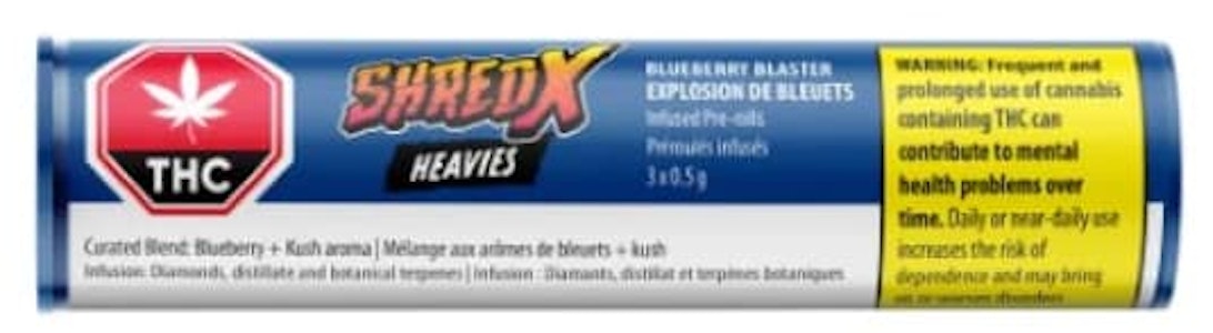 SHRED X - SHRED X HEAVIES : Blueberry Blaster Heavies 3 x 5g Pre-rolls