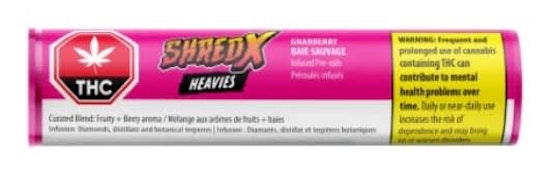 SHRED X HEAVIES :Gnarberry 3 x .5g Infused Pre-rolls