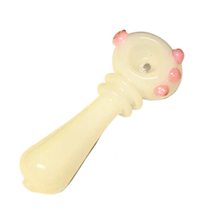 MAQ Distributors - Genuine Pipe Co. | 4" Highlight Glass Pipe | White/Pink