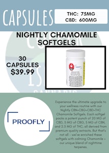 PROOFLY - PROOFLY - NIGHTLY CHAMOMILE SOFTGELS (CBD, CBG, CBN & THC)