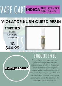 Undrground - UNDRGROUND - VIOLATOR KUSH LIVE RESIN CART