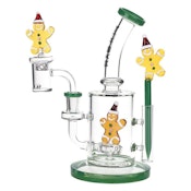 8.25" Pulsar Holidaze Series Glass Dab Rig Set/ Ginger Bread Man