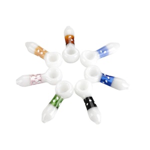 Canadian Distributor - 4" Spotted Colour Handle High Quality Glass Pipe | Assorted Colours