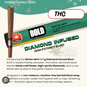 BOLD - Winter Mint 1 x 1g Diamond Infused Blunt - BOLD
