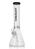 14" Arsenal Colored Rim Beaker Bong BLACK