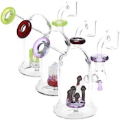 Pulsar Bioluminescence Shroom Perc Mini Glass Dab Rig | 5"