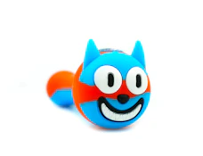 Silicone Pipe - Cat - Orange/Blue