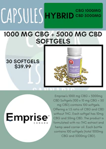 Emprise Canada - EMPRISE - 1000 MG CBG + 5000MG CBD SOFTGELS