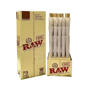 West Coast Gifts  - RAW - King Size Organic Pre-Rolled Cones (Pack of 75)