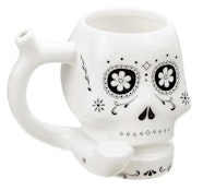 ACC - West Coast Gifts - Sugar Skull Mug Pipe - White