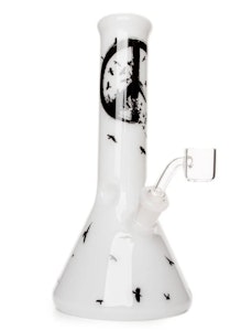 Red Eye - 8.5" Tall White Crow Beaker Base Concentrate Rig