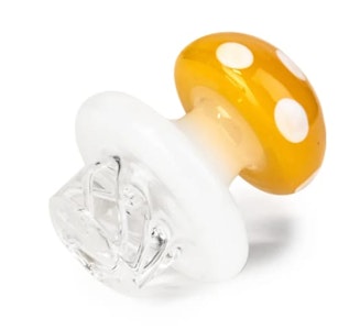 West Coast Gifts - ACC - Red Eye Glass - Jade Yellow Mushroom Whirlpool Carb Cap