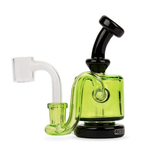 Red Eye - 4.25" Tall Lime Green & Black Mini Rig W/3 Hole Perc