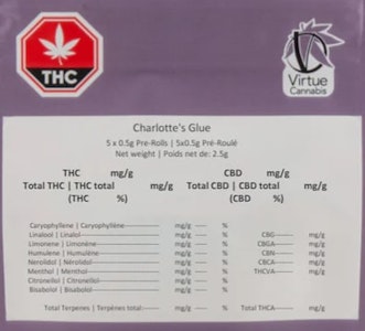 Virtue Cannabis - Virtue Charlotte's Glue 5x0.5g Prerolls