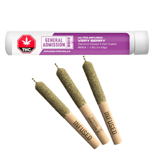 General Admission - General Admission - Very Berry 3 x 0.5g Diamond Infused Pre-Rolls