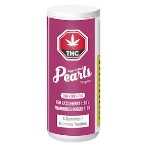 Pearls by grn - Pearls by grn - Red Razzleberry 1:1:1 CBG/CBD/THC - 5 Pack