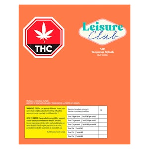 LEISURE CLUB - Multipack of 10, Tangerine Splash Live Rosin VIP 10mg (THC, CBG, CBD) 10mg Soft Chews