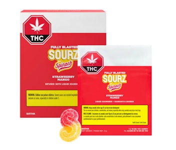 SOURZ by Spinach - Sourz by Spinach | FULLY BLASTED STRAWBERRY MANGO GUMMIES | 10 x 10mg