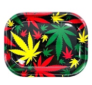 Weed Leaf Design Small Metal Rolling Tray