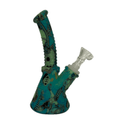 6 Inch Blue Pop Art Silicone Bong
