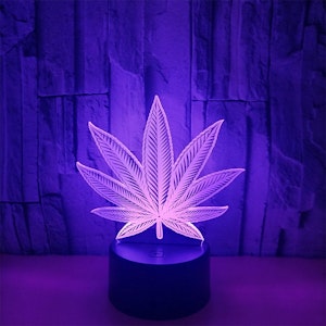 Unbranded - Glowing Cannabis Leaf 3D LED Lamp