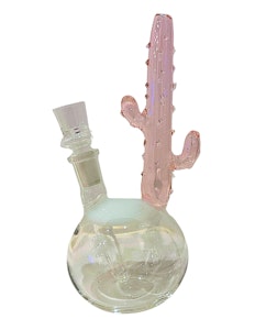 NoName - 8" Cactus Design Bong - Pink