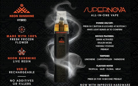 Tribal - Tribal Neon Sunshine Supernova 1g Disposable Vape