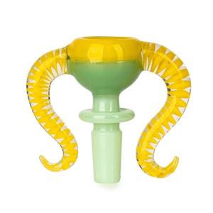 Red Eye Glass - 14MM DOUBLE HELIX PULL-OUT YELLOW