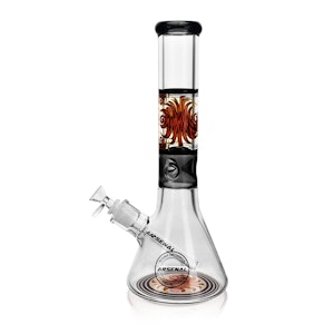 Arsenal - 14" Arsenal Groovy Flame Glass Bong - Black